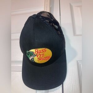Bass Pro Shops Black Trucker Hat with Gold Logo